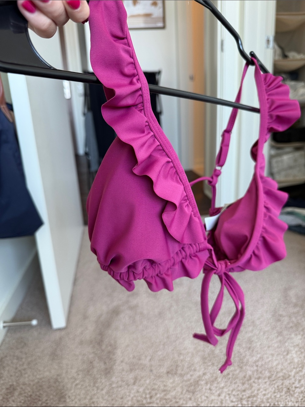 Old Navy Magenta Ruffle Triangle Bikini - Picture 3 of 5